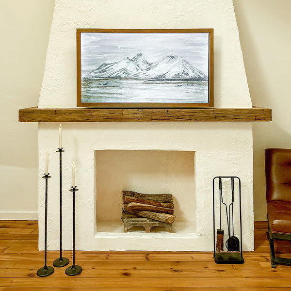Tall Hand-Forged Cast Iron Floor Candle Holders, Set of 3