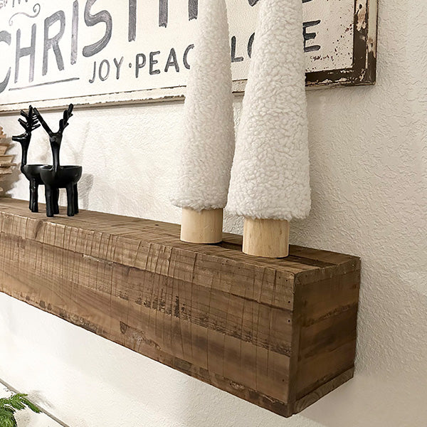 47 Inch Reclaimed Rustic Natural Wood Mantle